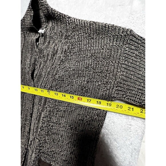 89th & Madison Knit Walnut Brown Long Cardigan Sweater Open Front Zip Pockets S - Picture 7 of 10